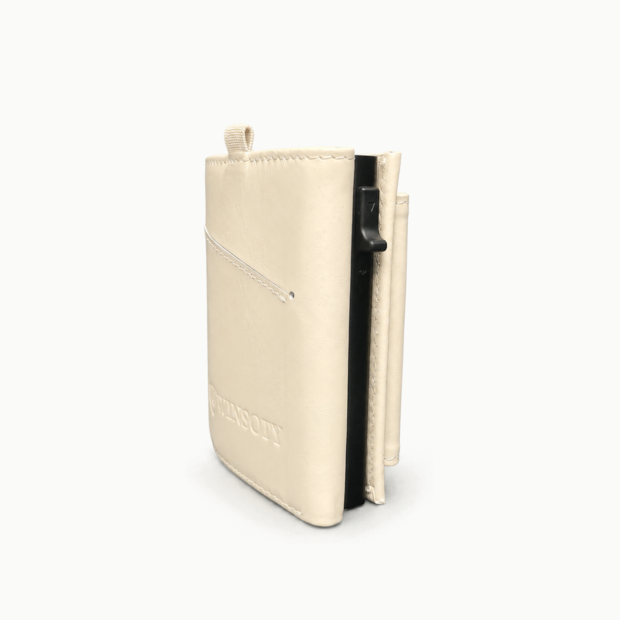 WINSOTY Geldbörse Leder Ivory