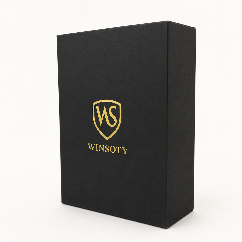 WINSOTY Geldbörse Leder Noir
